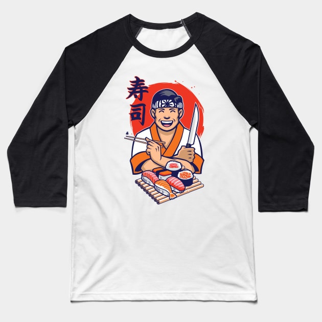 Daniel Son Sushi Baseball T-Shirt by CoDDesigns